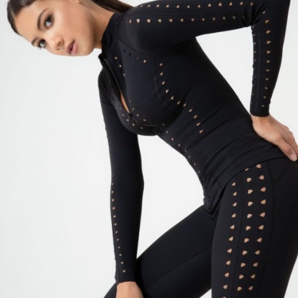 GIGI C DARA Full Zip Jacket in Black Women's Small - Picture 3 of 7